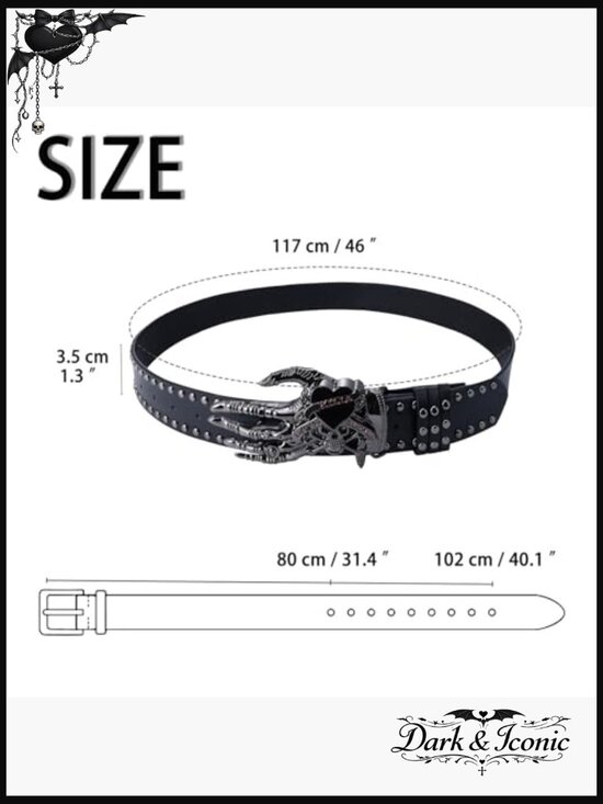 Gothic Skull Head Leather Buckle Belt Punk Skeleton Metal Buckle for Jeans main image 4